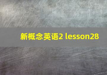 新概念英语2 lesson28